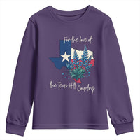 For the Love of the Texas Hill Country Youth Sweatshirt Bluebonnet Floral Patriotic Flag - Wonder Print Shop