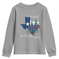 For the Love of the Texas Hill Country Youth Sweatshirt Bluebonnet Floral Patriotic Flag - Wonder Print Shop
