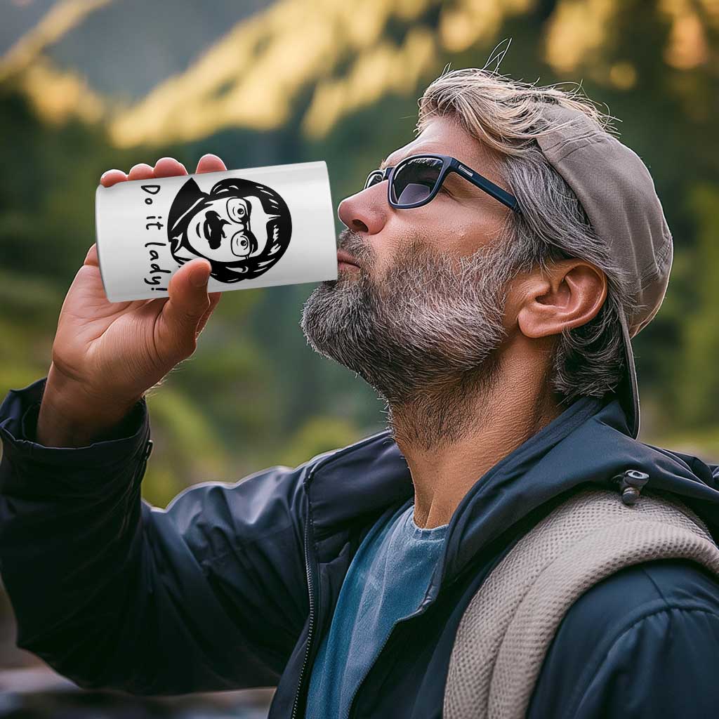 Funny Do It Lady 4 in 1 Can Cooler Tumbler Mustache Guy Meme Parody - Wonder Print Shop