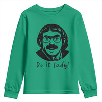 Funny Do It Lady Youth Sweatshirt Mustache Guy Meme Parody - Wonder Print Shop