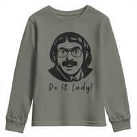 Funny Do It Lady Youth Sweatshirt Mustache Guy Meme Parody - Wonder Print Shop