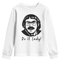 Funny Do It Lady Youth Sweatshirt Mustache Guy Meme Parody - Wonder Print Shop