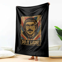 Funny Do It Lady Vintage Throw Blanket Retro 70s Mustache Guy Meme Parody - Wonder Print Shop