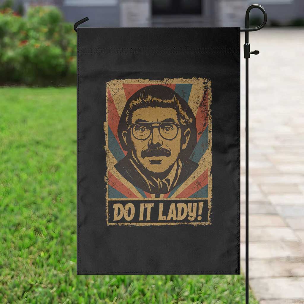 Funny Do It Lady Vintage Garden Flag Retro 70s Mustache Guy Meme Parody - Wonder Print Shop