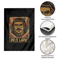 Funny Do It Lady Vintage Garden Flag Retro 70s Mustache Guy Meme Parody - Wonder Print Shop
