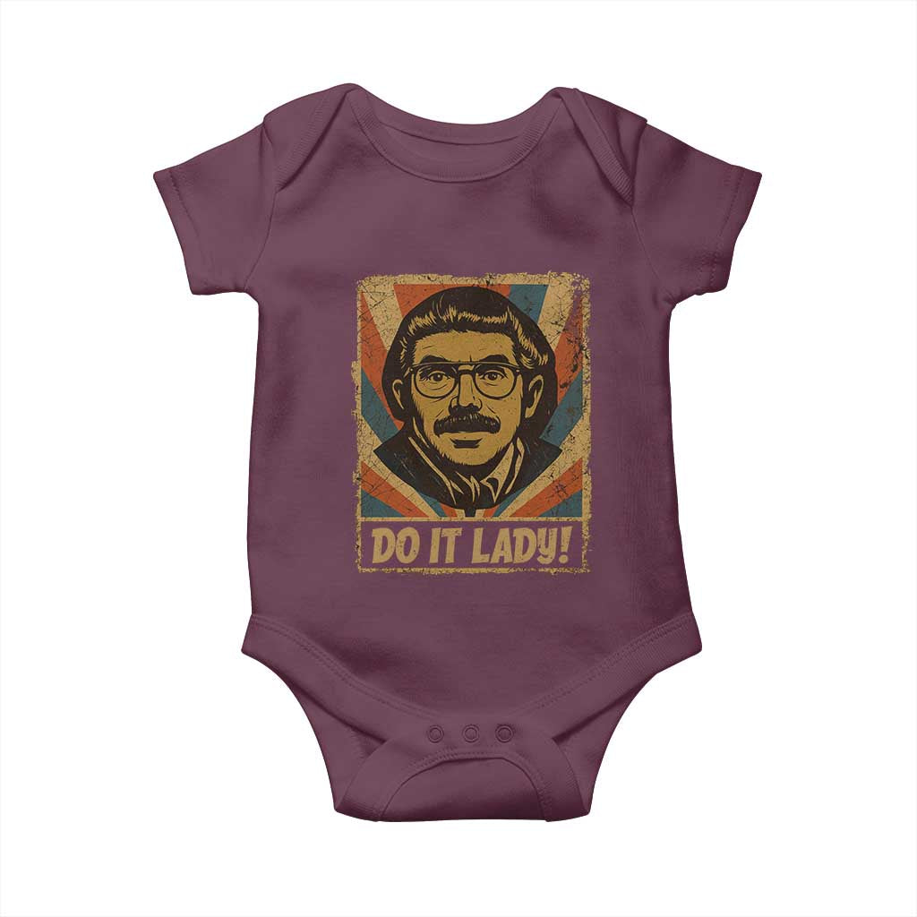 Funny Do It Lady Vintage Baby Onesie Retro 70s Mustache Guy Meme Parody - Wonder Print Shop