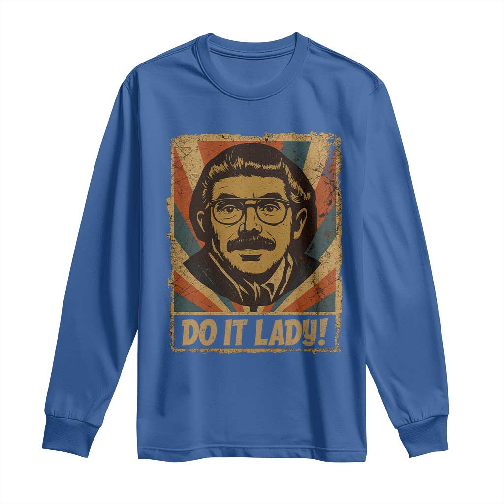 Funny Do It Lady Vintage Long Sleeve Shirt Retro 70s Mustache Guy Meme Parody - Wonder Print Shop
