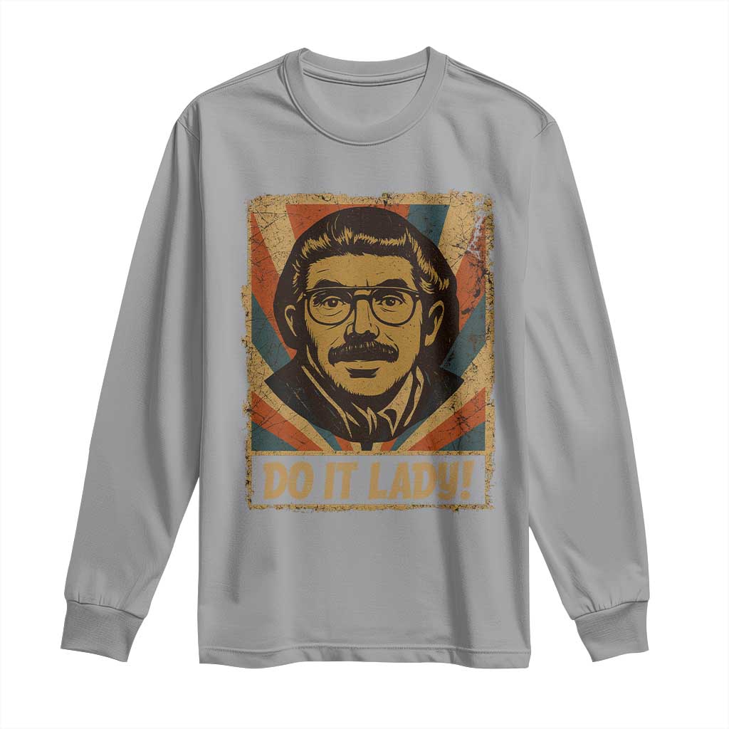 Funny Do It Lady Vintage Long Sleeve Shirt Retro 70s Mustache Guy Meme Parody - Wonder Print Shop