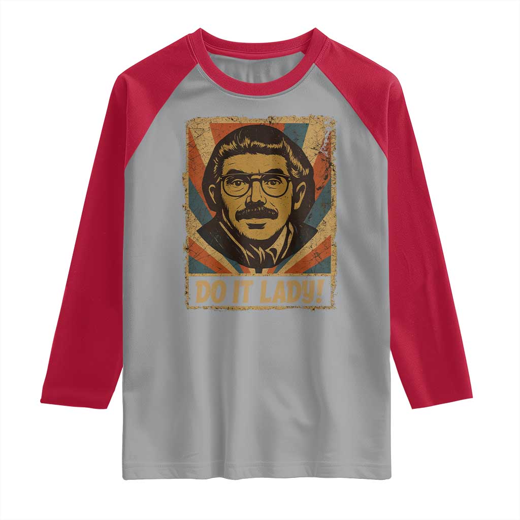 Funny Do It Lady Vintage Raglan Shirt Retro 70s Mustache Guy Meme Parody - Wonder Print Shop