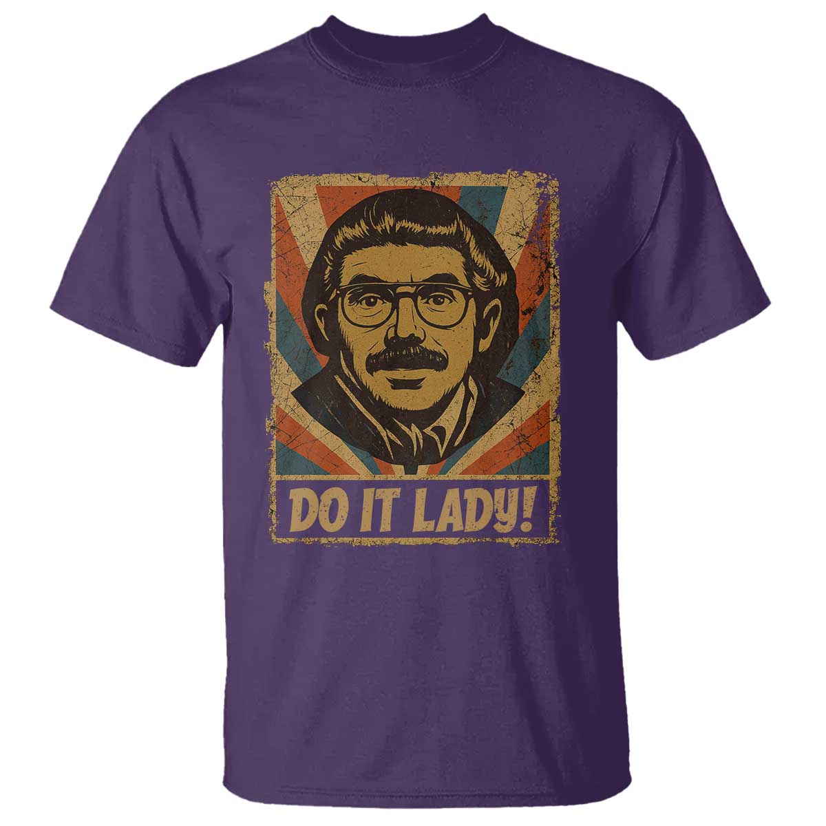 Funny Do It Lady Vintage T Shirt Retro 70s Mustache Guy Meme Parody - Wonder Print Shop