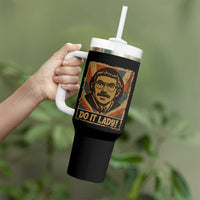 Funny Do It Lady Vintage Tumbler With Handle Retro 70s Mustache Guy Meme Parody - Wonder Print Shop