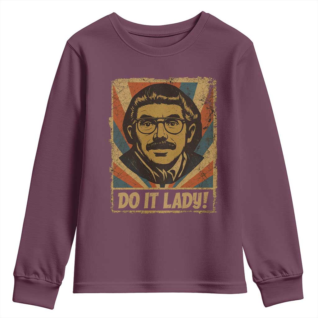 Funny Do It Lady Vintage Youth Sweatshirt Retro 70s Mustache Guy Meme Parody - Wonder Print Shop