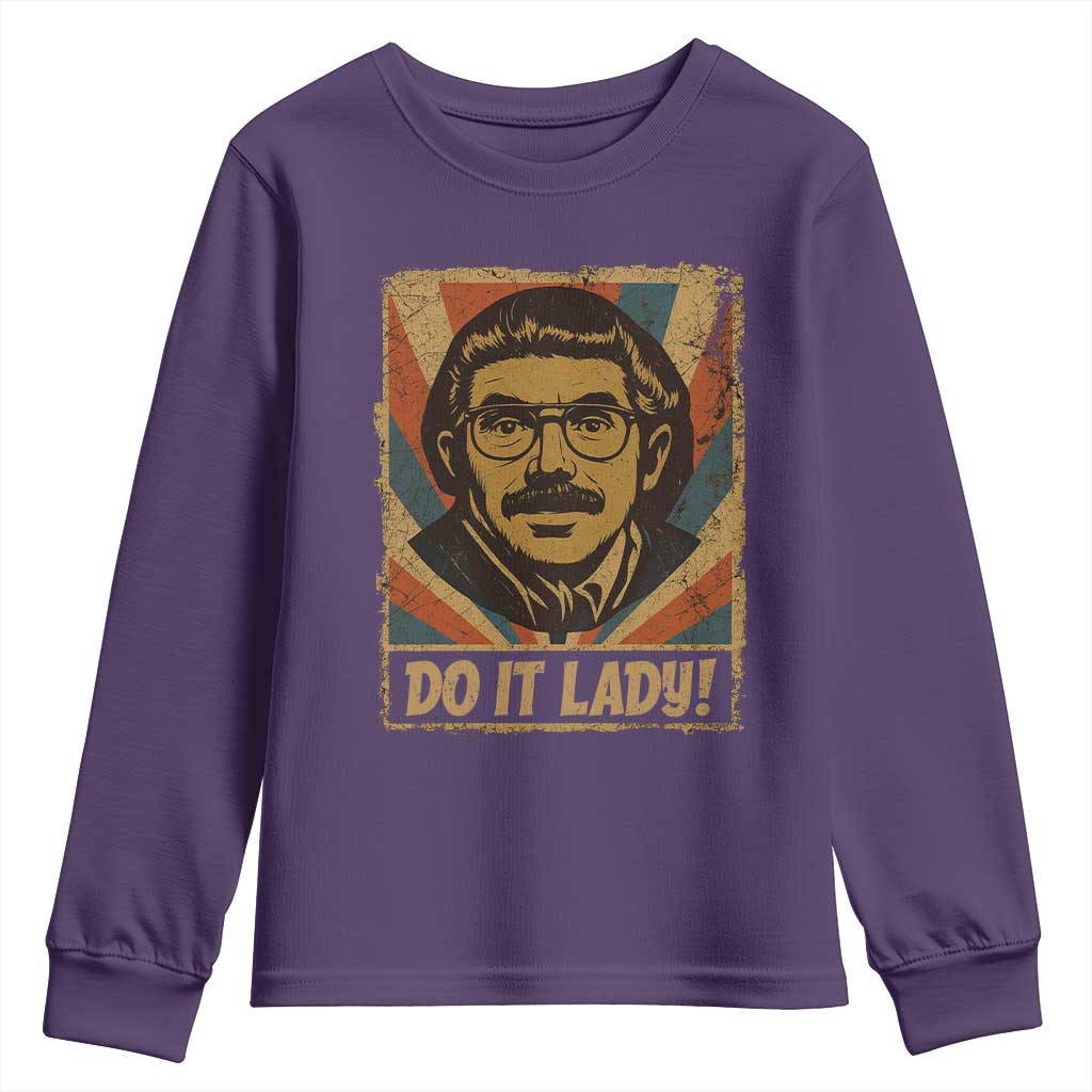 Funny Do It Lady Vintage Youth Sweatshirt Retro 70s Mustache Guy Meme Parody - Wonder Print Shop