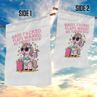 Funny Girls Trip Unicorn Garden Flag Bags Packed Flaps Waxed No Turning Back Bikini Vacation Bachelorette - Wonder Print Shop