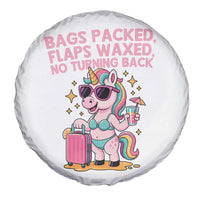 Funny Girls Trip Unicorn Spare Tire Cover Bags Packed Flaps Waxed No Turning Back Bikini Vacation Bachelorette - Wonder Print Shop