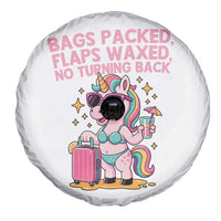 Funny Girls Trip Unicorn Spare Tire Cover Bags Packed Flaps Waxed No Turning Back Bikini Vacation Bachelorette - Wonder Print Shop