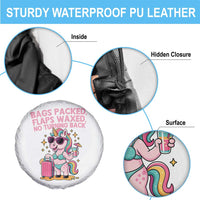 Funny Girls Trip Unicorn Spare Tire Cover Bags Packed Flaps Waxed No Turning Back Bikini Vacation Bachelorette - Wonder Print Shop