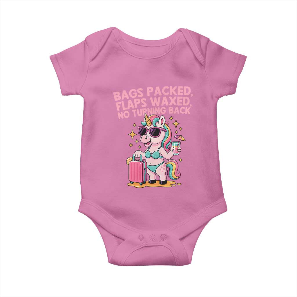 Funny Girls Trip Unicorn Baby Onesie Bags Packed Flaps Waxed No Turning Back Bikini Vacation Bachelorette - Wonder Print Shop