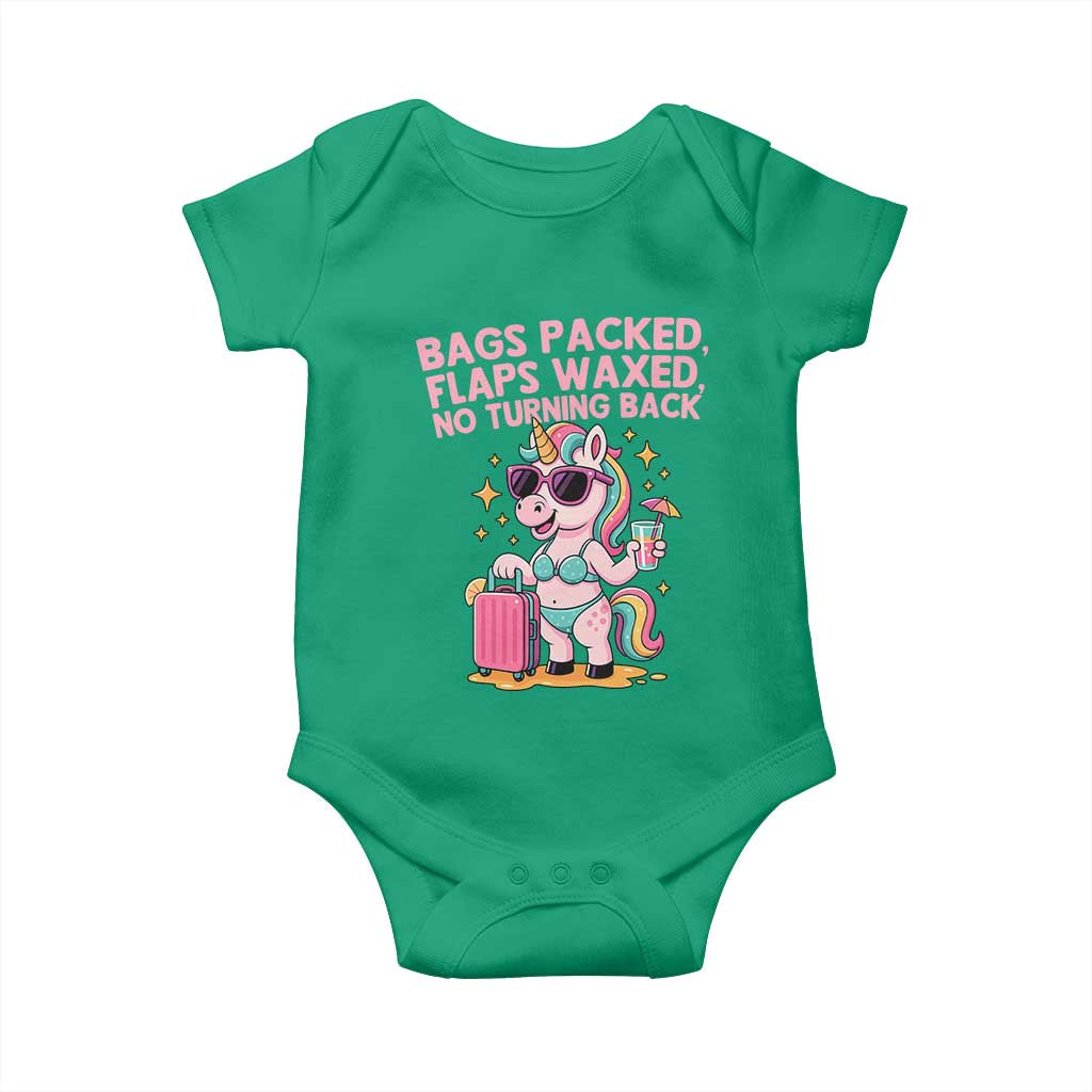 Funny Girls Trip Unicorn Baby Onesie Bags Packed Flaps Waxed No Turning Back Bikini Vacation Bachelorette - Wonder Print Shop