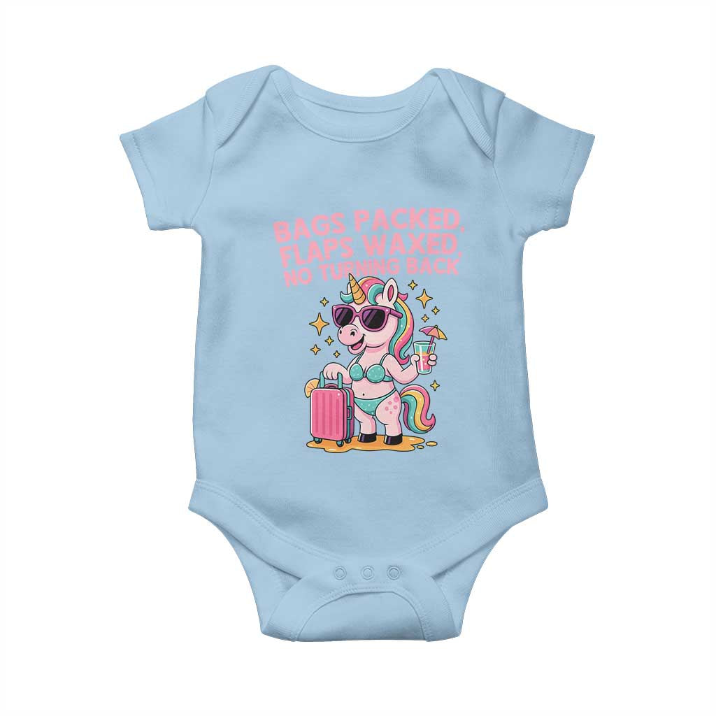 Funny Girls Trip Unicorn Baby Onesie Bags Packed Flaps Waxed No Turning Back Bikini Vacation Bachelorette - Wonder Print Shop