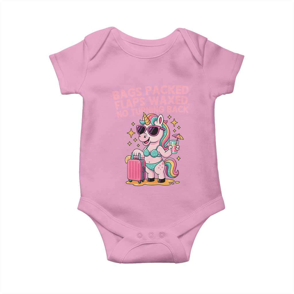 Funny Girls Trip Unicorn Baby Onesie Bags Packed Flaps Waxed No Turning Back Bikini Vacation Bachelorette - Wonder Print Shop