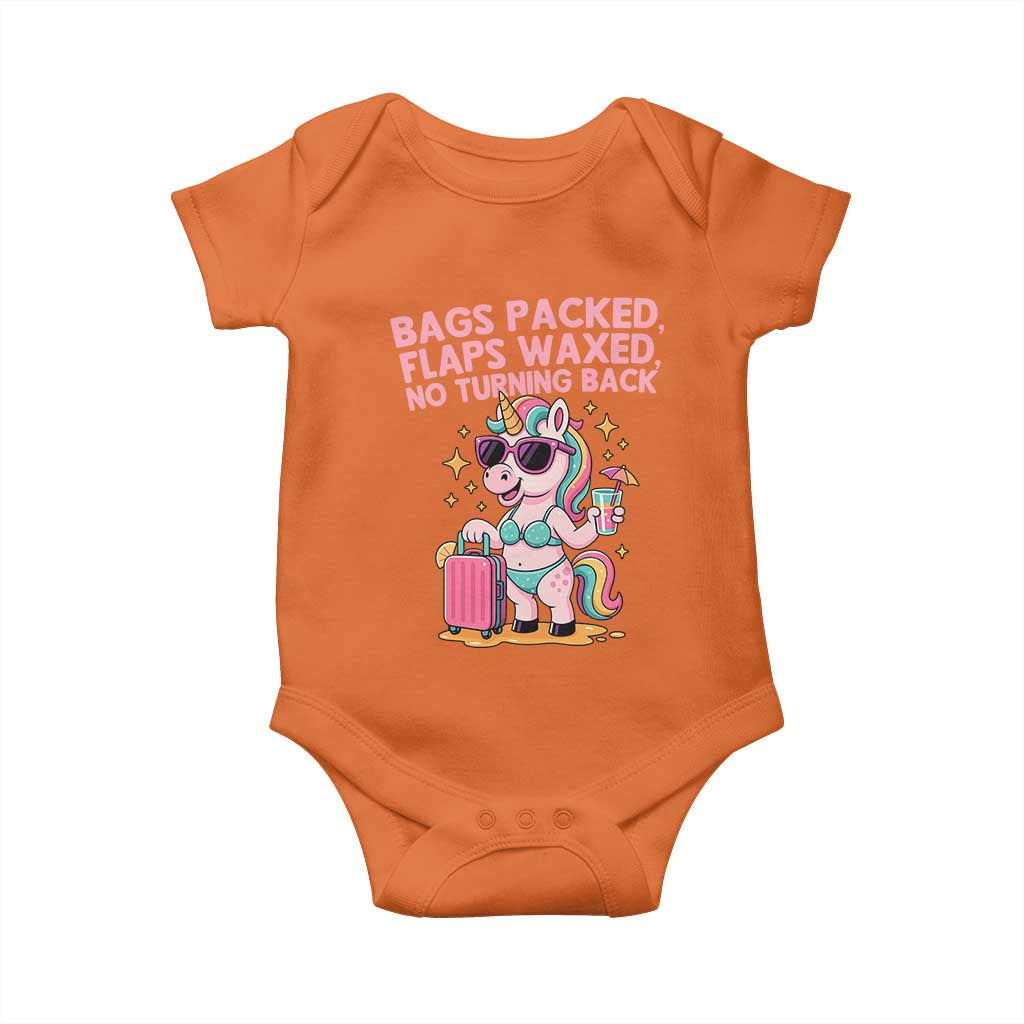 Funny Girls Trip Unicorn Baby Onesie Bags Packed Flaps Waxed No Turning Back Bikini Vacation Bachelorette - Wonder Print Shop