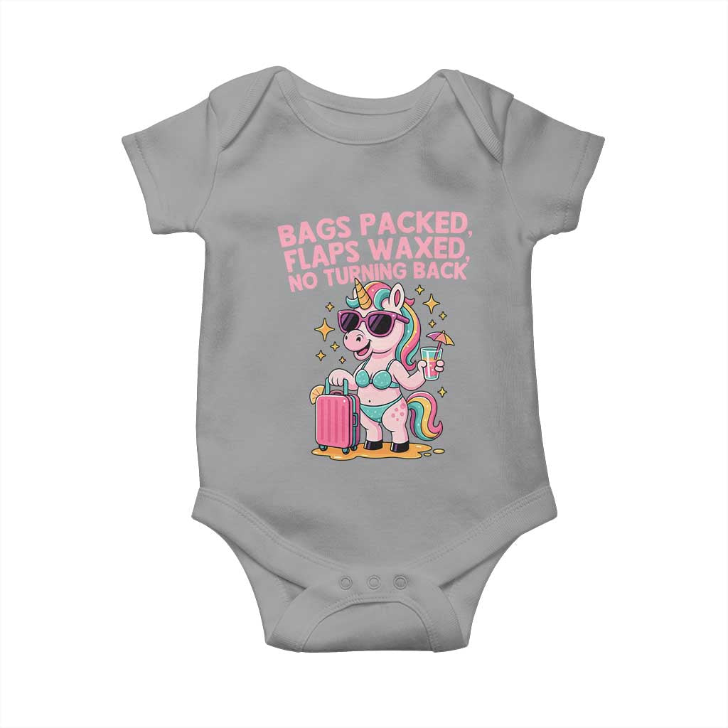 Funny Girls Trip Unicorn Baby Onesie Bags Packed Flaps Waxed No Turning Back Bikini Vacation Bachelorette - Wonder Print Shop