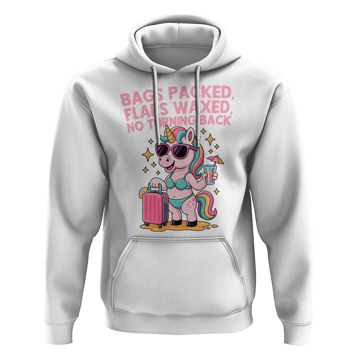 Funny Girls Trip Unicorn Hoodie Bags Packed Flaps Waxed No Turning Back Bikini Vacation Bachelorette - Wonder Print Shop