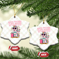 Funny Girls Trip Unicorn Ceramic Ornament Bags Packed Flaps Waxed No Turning Back Bikini Vacation Bachelorette - Wonder Print Shop