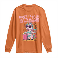 Funny Girls Trip Unicorn Long Sleeve Shirt Bags Packed Flaps Waxed No Turning Back Bikini Vacation Bachelorette - Wonder Print Shop