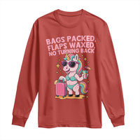 Funny Girls Trip Unicorn Long Sleeve Shirt Bags Packed Flaps Waxed No Turning Back Bikini Vacation Bachelorette - Wonder Print Shop