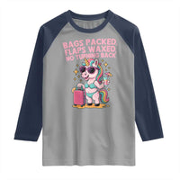 Funny Girls Trip Unicorn Raglan Shirt Bags Packed Flaps Waxed No Turning Back Bikini Vacation Bachelorette - Wonder Print Shop