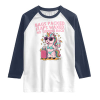 Funny Girls Trip Unicorn Raglan Shirt Bags Packed Flaps Waxed No Turning Back Bikini Vacation Bachelorette - Wonder Print Shop