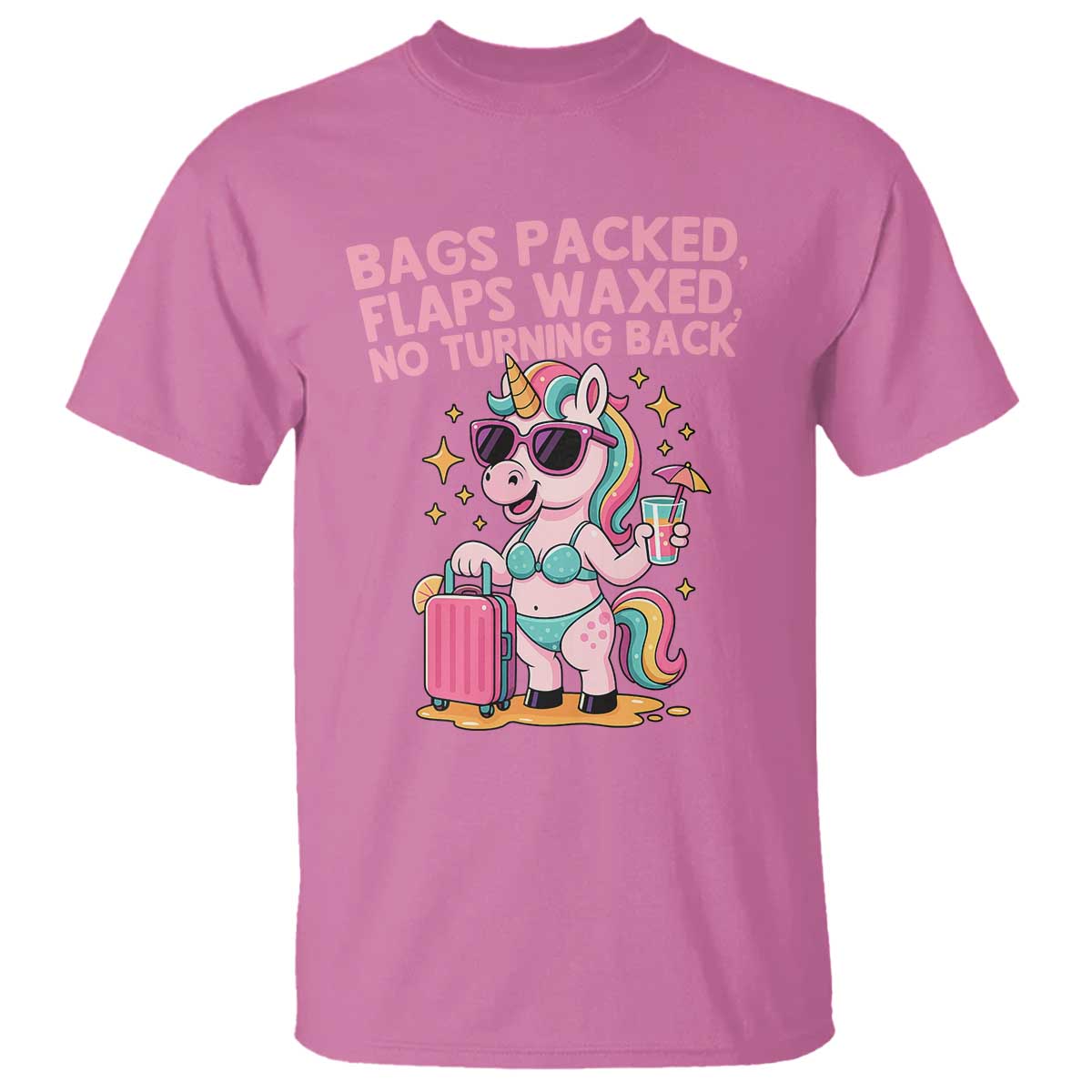 Funny Girls Trip Unicorn T Shirt Bags Packed Flaps Waxed No Turning Back Bikini Vacation Bachelorette - Wonder Print Shop