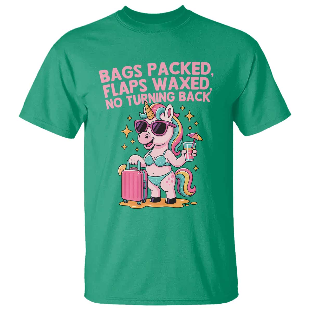 Funny Girls Trip Unicorn T Shirt Bags Packed Flaps Waxed No Turning Back Bikini Vacation Bachelorette - Wonder Print Shop