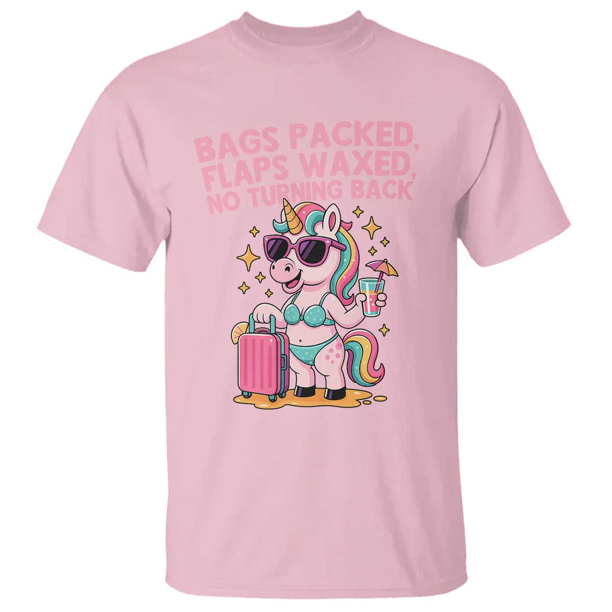 Funny Girls Trip Unicorn T Shirt Bags Packed Flaps Waxed No Turning Back Bikini Vacation Bachelorette - Wonder Print Shop