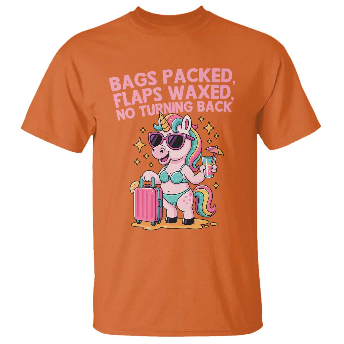Funny Girls Trip Unicorn T Shirt Bags Packed Flaps Waxed No Turning Back Bikini Vacation Bachelorette - Wonder Print Shop