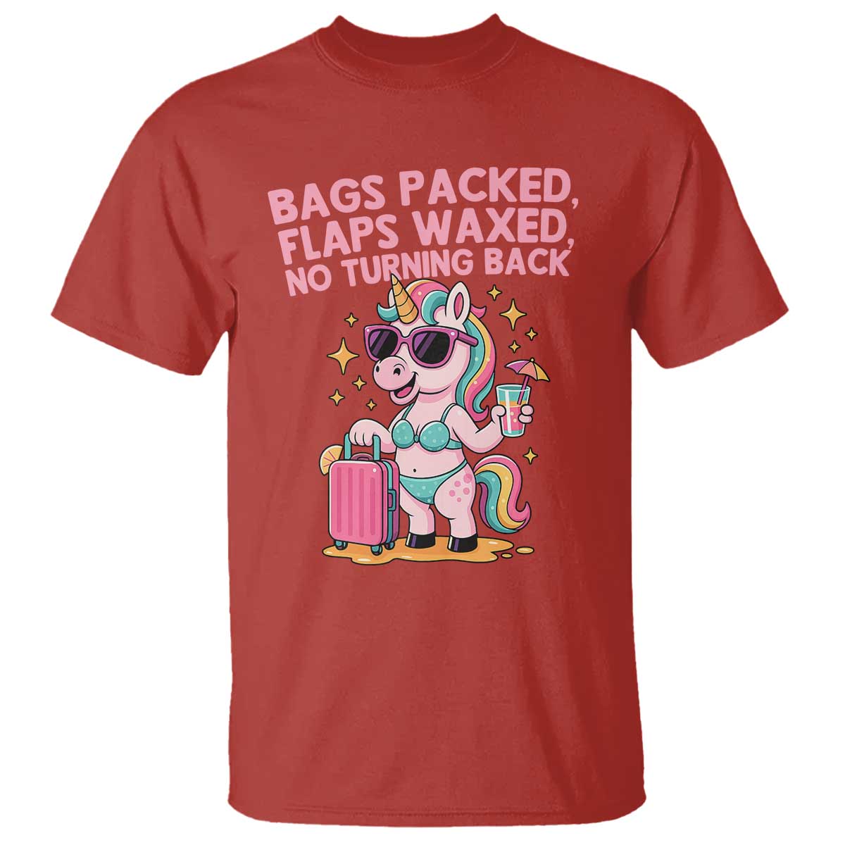 Funny Girls Trip Unicorn T Shirt Bags Packed Flaps Waxed No Turning Back Bikini Vacation Bachelorette - Wonder Print Shop