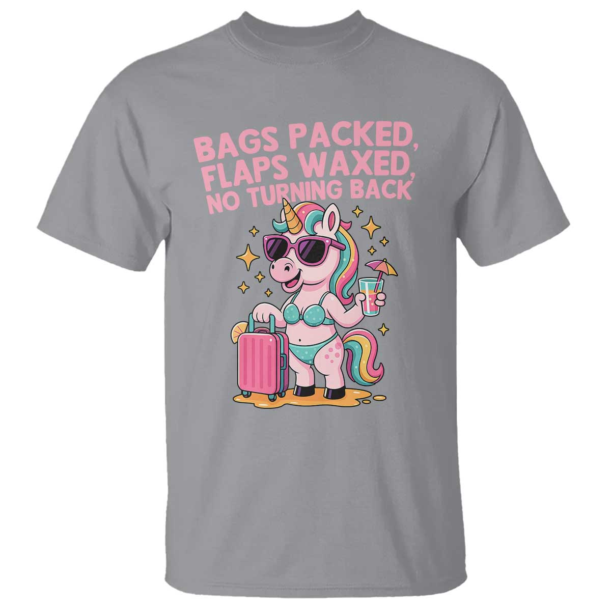 Funny Girls Trip Unicorn T Shirt Bags Packed Flaps Waxed No Turning Back Bikini Vacation Bachelorette - Wonder Print Shop