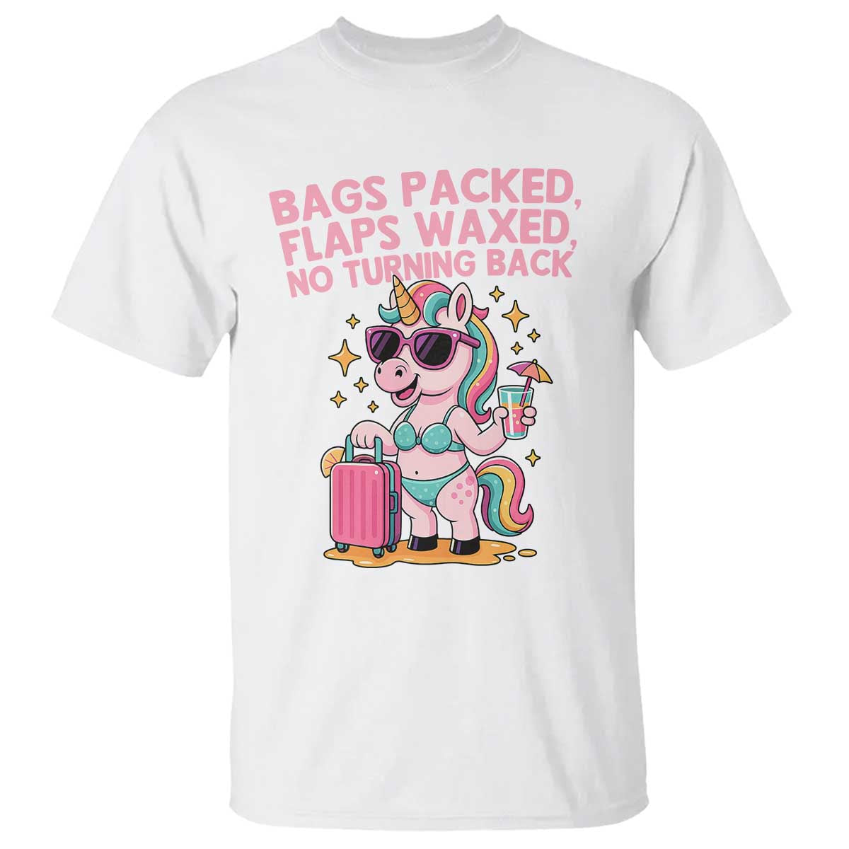Funny Girls Trip Unicorn T Shirt Bags Packed Flaps Waxed No Turning Back Bikini Vacation Bachelorette - Wonder Print Shop
