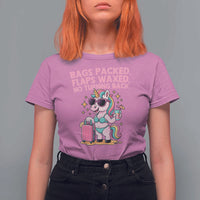 Funny Girls Trip Unicorn T Shirt For Women Bags Packed Flaps Waxed No Turning Back Bikini Vacation Bachelorette - Wonder Print Shop