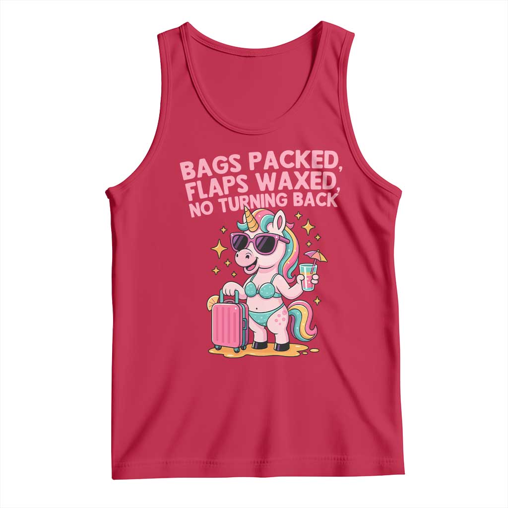 Funny Girls Trip Unicorn Tank Top Bags Packed Flaps Waxed No Turning Back Bikini Vacation Bachelorette - Wonder Print Shop