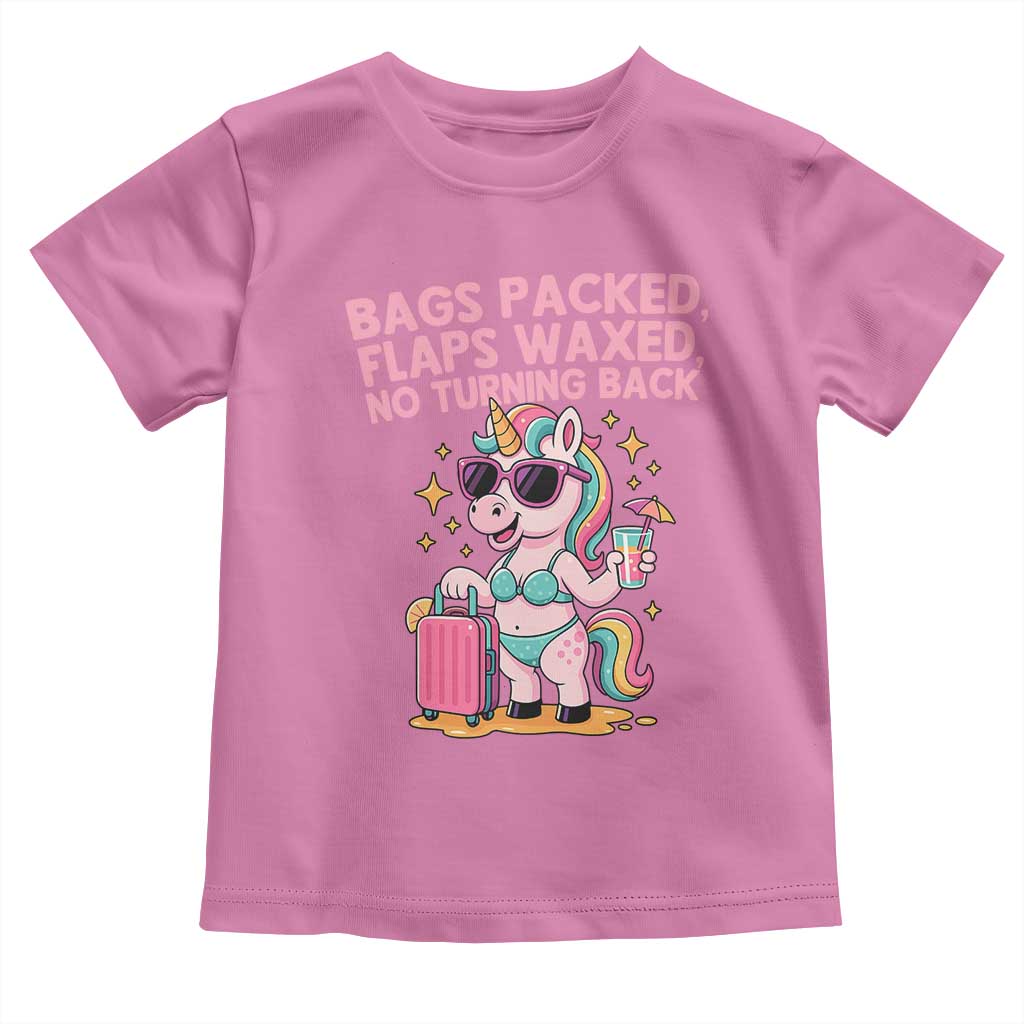 Funny Girls Trip Unicorn Toddler T Shirt Bags Packed Flaps Waxed No Turning Back Bikini Vacation Bachelorette - Wonder Print Shop