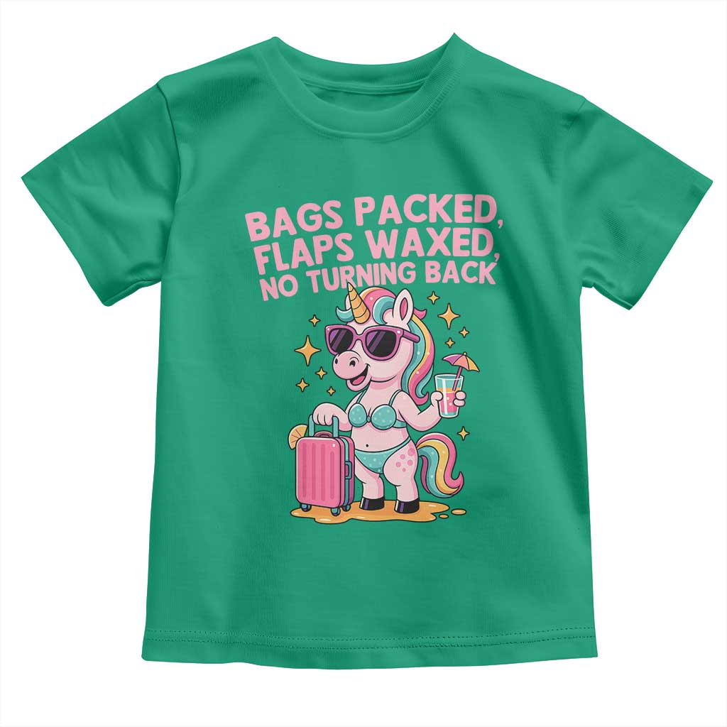 Funny Girls Trip Unicorn Toddler T Shirt Bags Packed Flaps Waxed No Turning Back Bikini Vacation Bachelorette - Wonder Print Shop