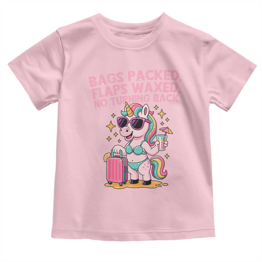 Funny Girls Trip Unicorn Toddler T Shirt Bags Packed Flaps Waxed No Turning Back Bikini Vacation Bachelorette - Wonder Print Shop