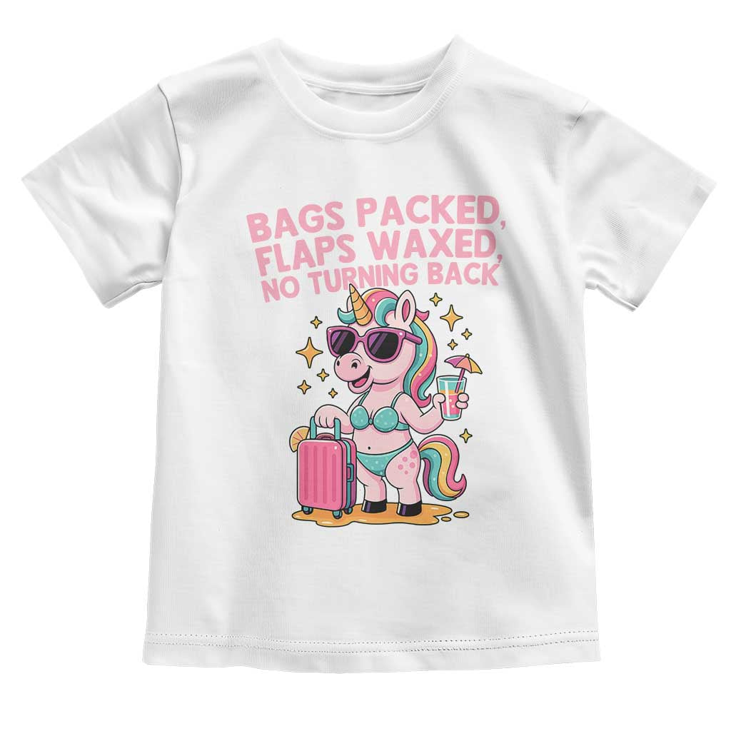 Funny Girls Trip Unicorn Toddler T Shirt Bags Packed Flaps Waxed No Turning Back Bikini Vacation Bachelorette - Wonder Print Shop