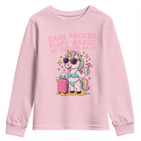 Funny Girls Trip Unicorn Youth Sweatshirt Bags Packed Flaps Waxed No Turning Back Bikini Vacation Bachelorette - Wonder Print Shop