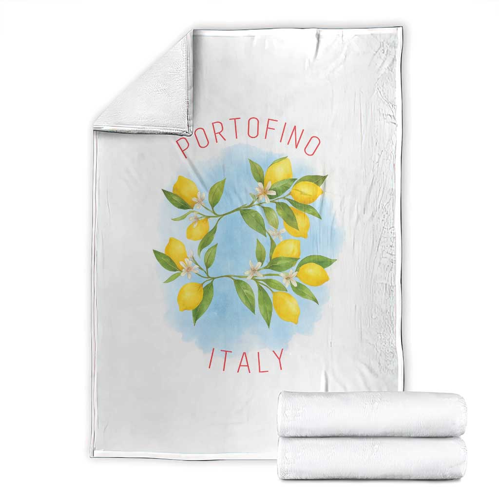 Portofino Italy Lemons Throw Blanket Vintage Coastal Europe Travel Summer Vibe Aesthetic - Wonder Print Shop