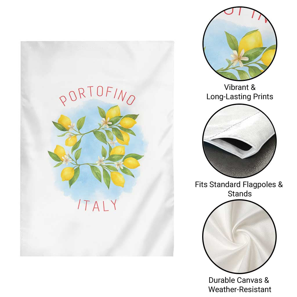 Portofino Italy Lemons Garden Flag Vintage Coastal Europe Travel Summer Vibe Aesthetic - Wonder Print Shop