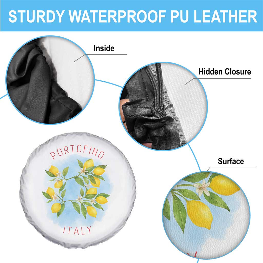 Portofino Italy Lemons Spare Tire Cover Vintage Coastal Europe Travel Summer Vibe Aesthetic - Wonder Print Shop